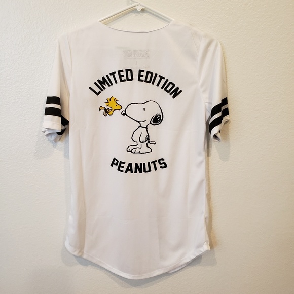 Peanuts Baseball Jersey W Snoopy L Nwt 